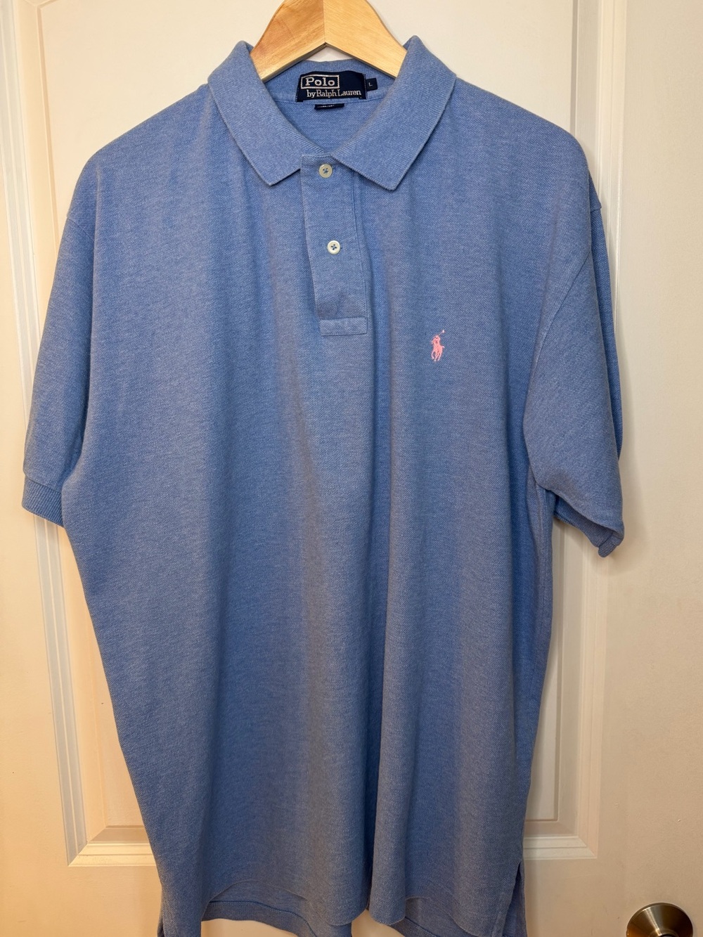 Polo by Ralph Lauren Men's Blue Cotton Polo Shirt, Size L